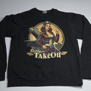 Port and Company Black Crewneck Sweater